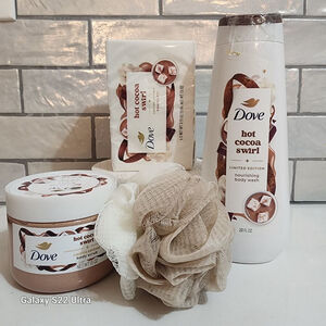 Dove Hot Cocoa Swirl Body Wash, Scrub and Bar Soap